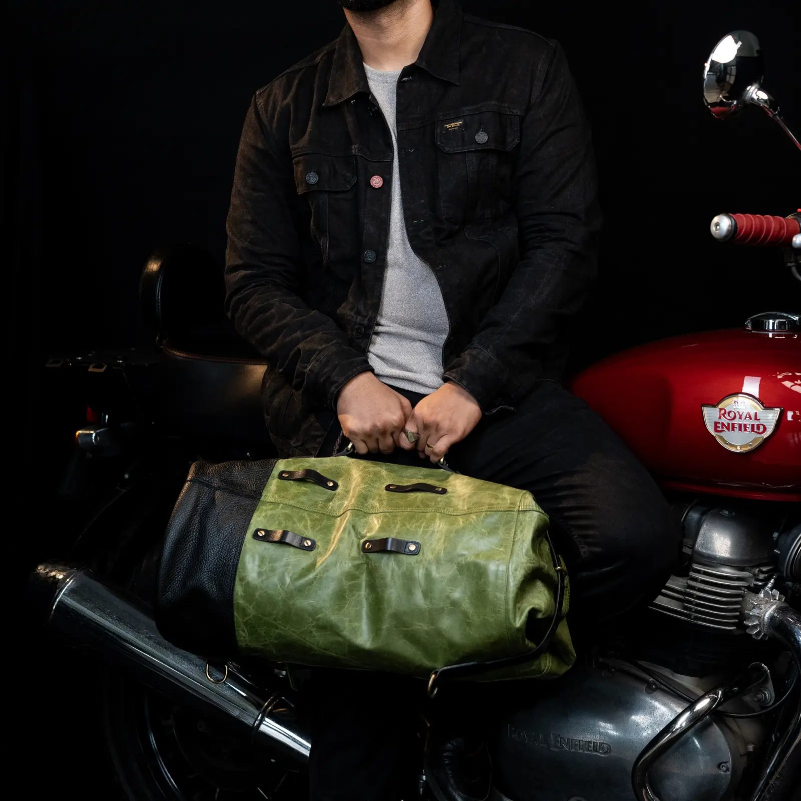 Handcrafted leather motorcycle adventure bags and touring panniers