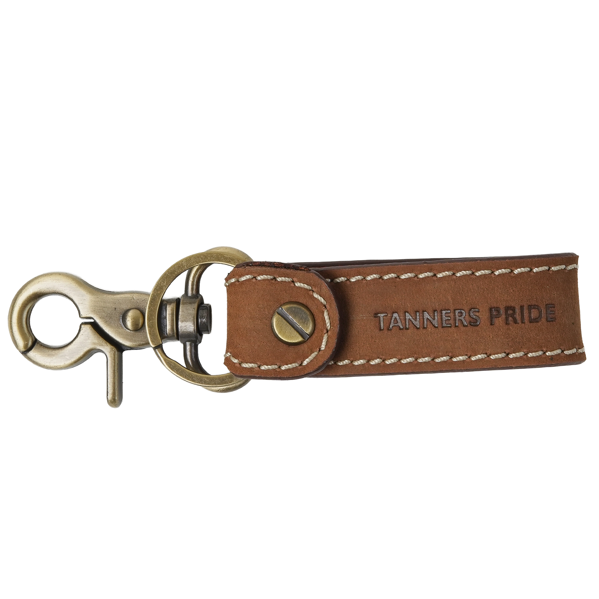 Outback Leather Keychain with Antique Brass Hardware | Handmade Genuine Leather Key Holder photo 5