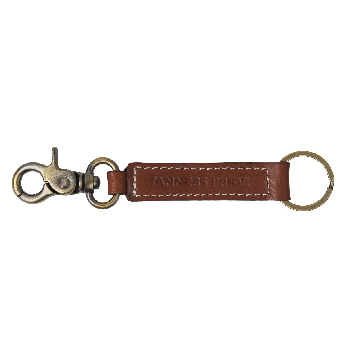 Wild Leather Keychain with Antique Brass Hardware | Handmade Genuine Leather Key Holder