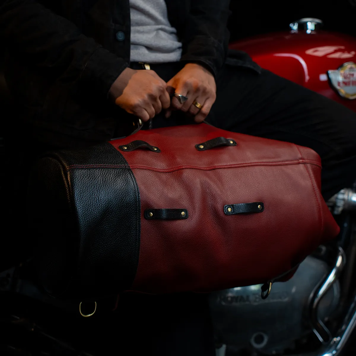 Adventure Full Grain Leather Duffel Bag for Travel & Motorcycle