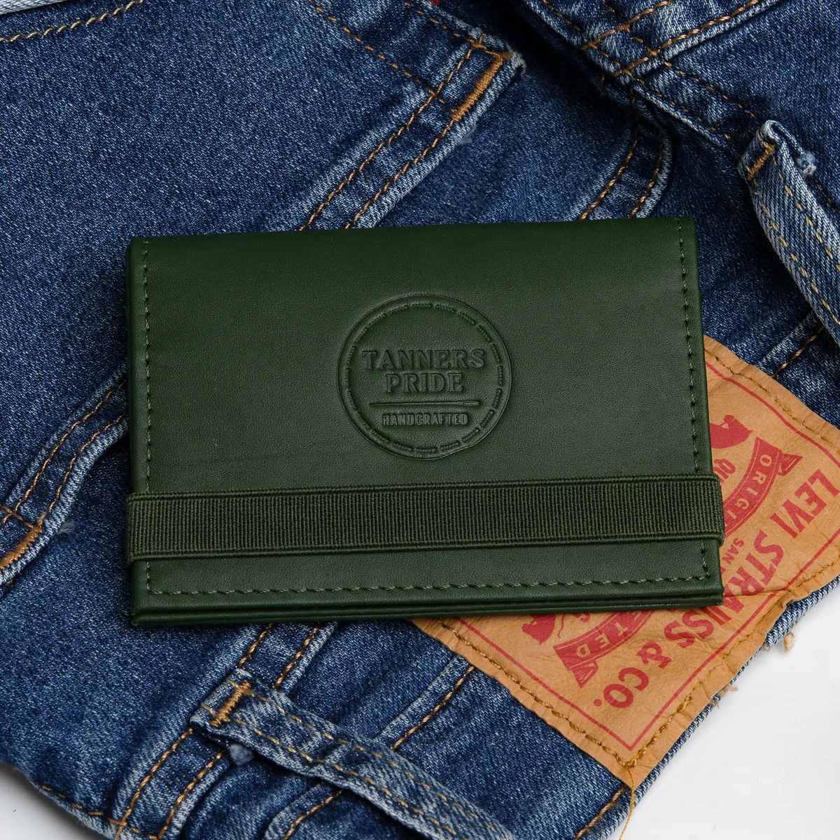 Tanners Pride Amay Wallet - Forest Green Handcrafted Full-Grain Leather (View 2)
