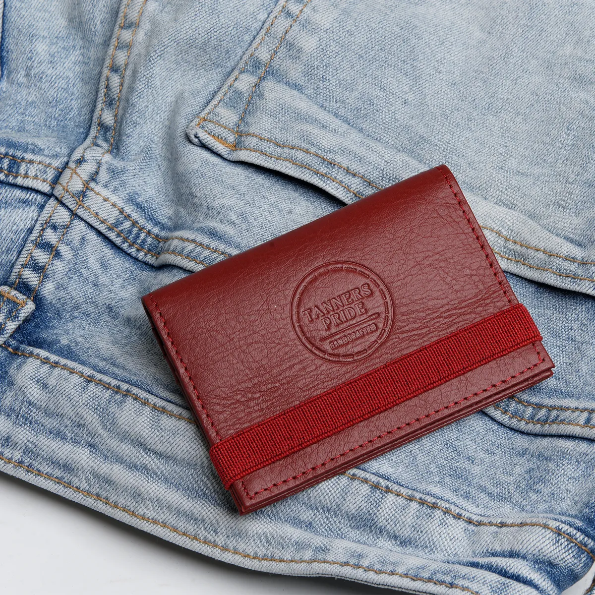 Tanners Pride Amay Wallet - Vintage Red Handcrafted Full-Grain Leather (View 1)