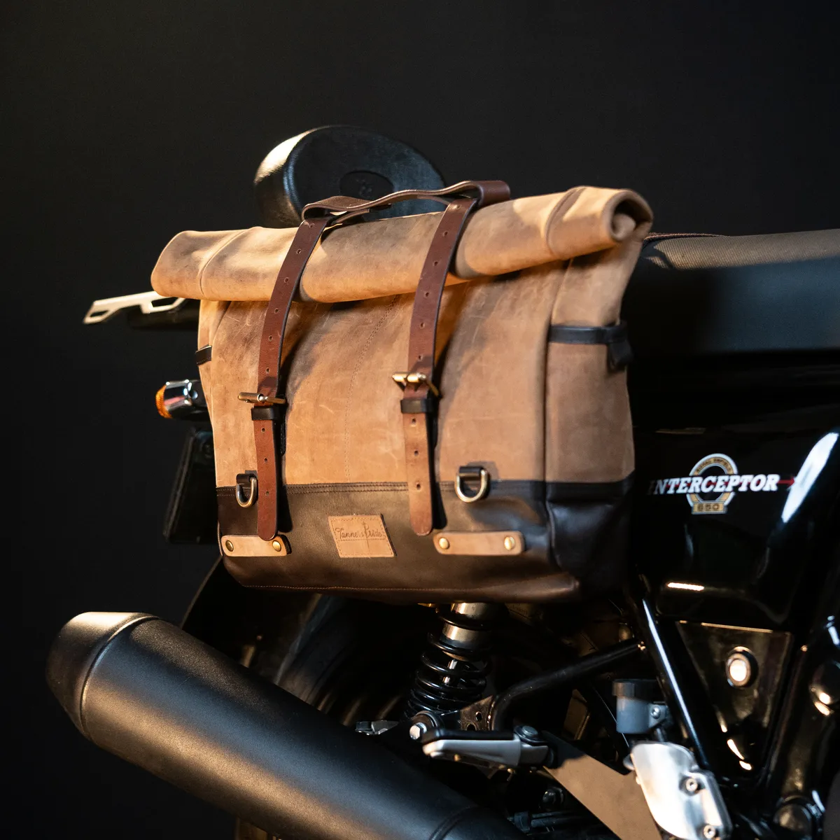 Tanners Pride Large Leather Motorcycle Pannier Bag | Laptop & Travel Saddle Bag - Natural Tan Handcrafted Full-Grain Leather (View 3)