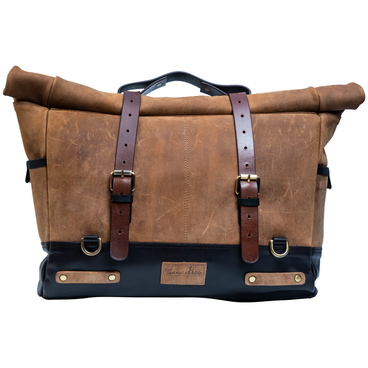 Tanners Pride Large Leather Motorcycle Pannier Bag | Laptop & Travel Saddle Bag - Tobacco Brown Handcrafted Full-Grain Leather (View 5)