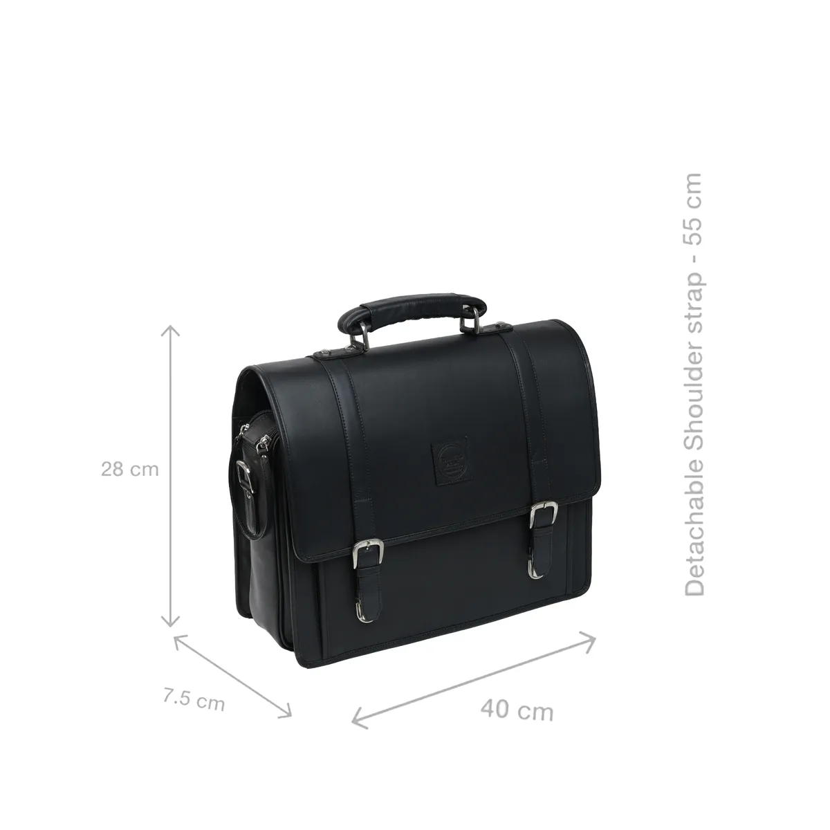 Tanners Pride Christifano Genuine Leather Work Bag | Laptop Office Briefcase - Midnight Black Handcrafted Full-Grain Leather (View 1)
