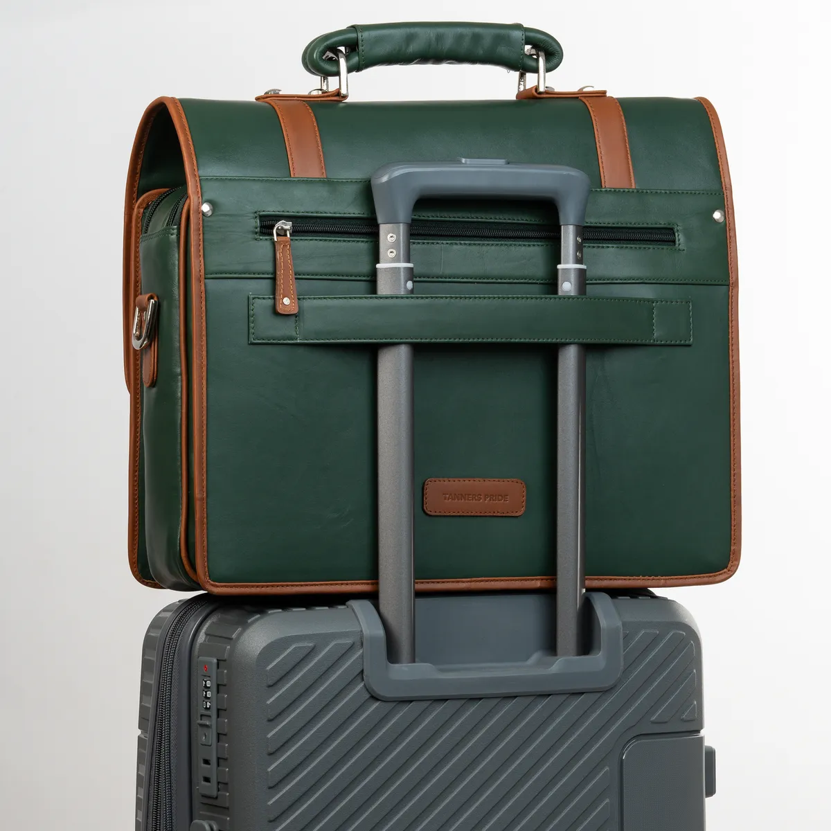 Tanners Pride Christifano Genuine Leather Work Bag | Laptop Office Briefcase - Natural Tan Handcrafted Full-Grain Leather (View 18)
