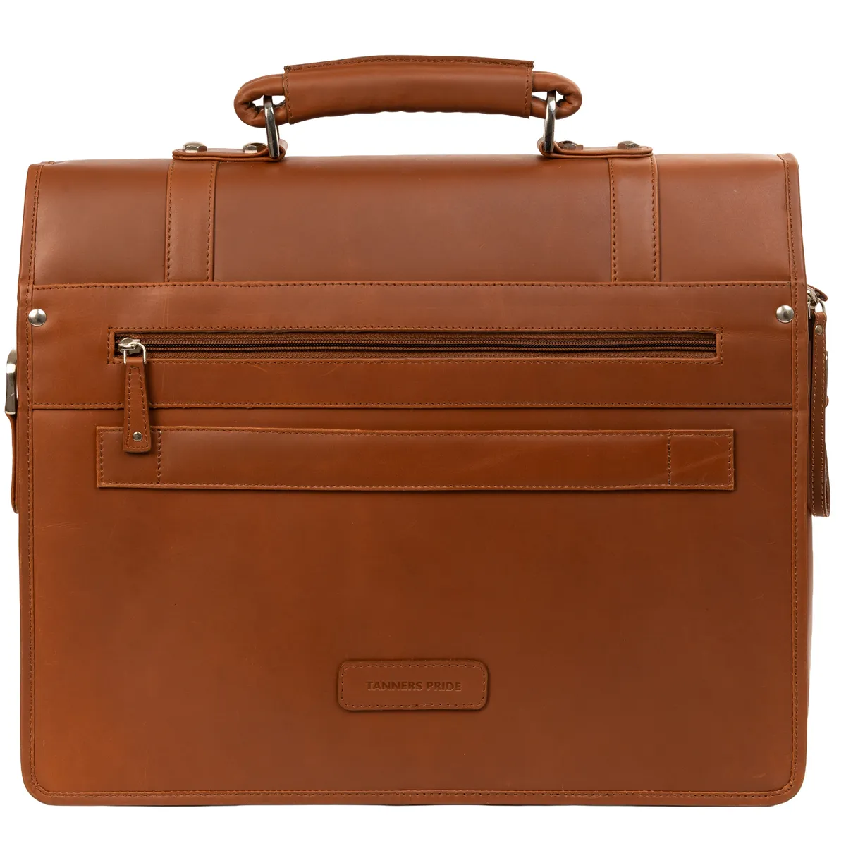 Tanners Pride Christifano Genuine Leather Work Bag | Laptop Office Briefcase - Natural Tan Handcrafted Full-Grain Leather (View 2)