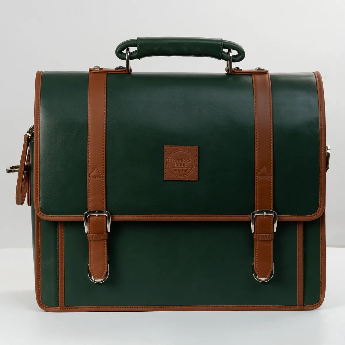 Tanners Pride Christifano Genuine Leather Work Bag | Laptop Office Briefcase - Natural Tan Handcrafted Full-Grain Leather (View 23)