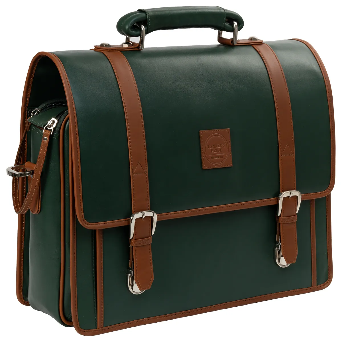 Tanners Pride Christifano Genuine Leather Work Bag | Laptop Office Briefcase - Natural Tan Handcrafted Full-Grain Leather (View 28)