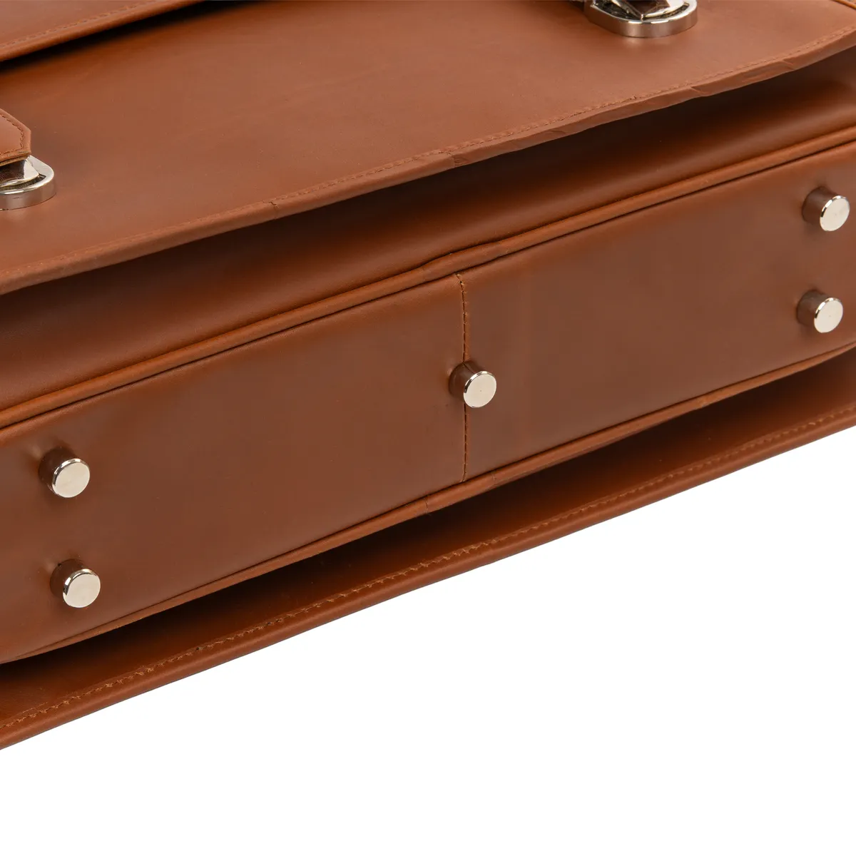 Tanners Pride Christifano Genuine Leather Work Bag | Laptop Office Briefcase - Natural Tan Handcrafted Full-Grain Leather (View 5)