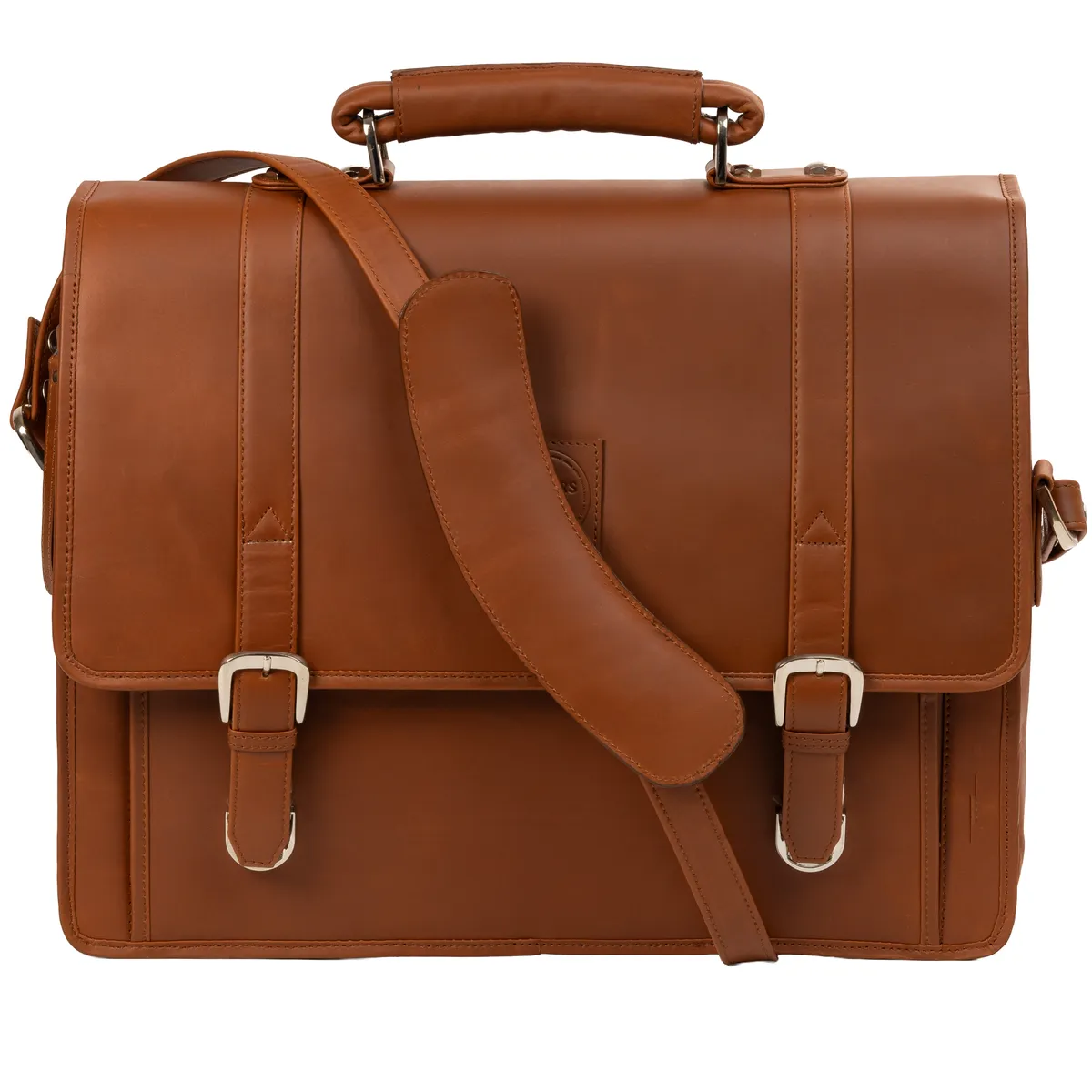 Tanners Pride Christifano Genuine Leather Work Bag | Laptop Office Briefcase - Natural Tan Handcrafted Full-Grain Leather (View 9)