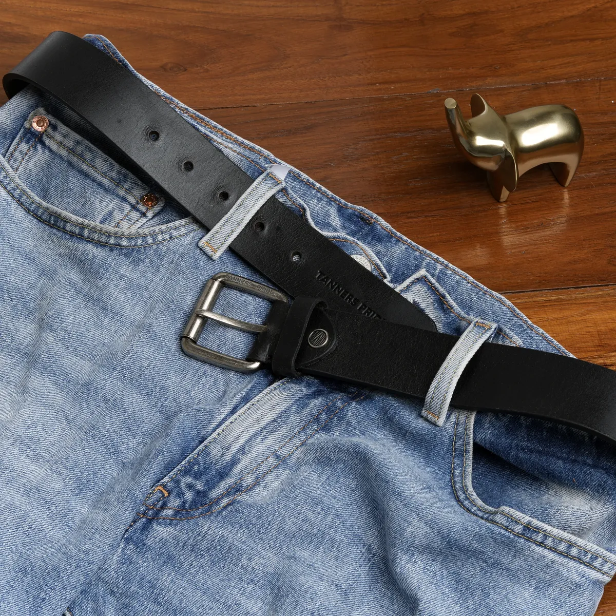 Tanners Pride Classic Casual Belt - Midnight Black Handcrafted Full-Grain Leather (View 2)