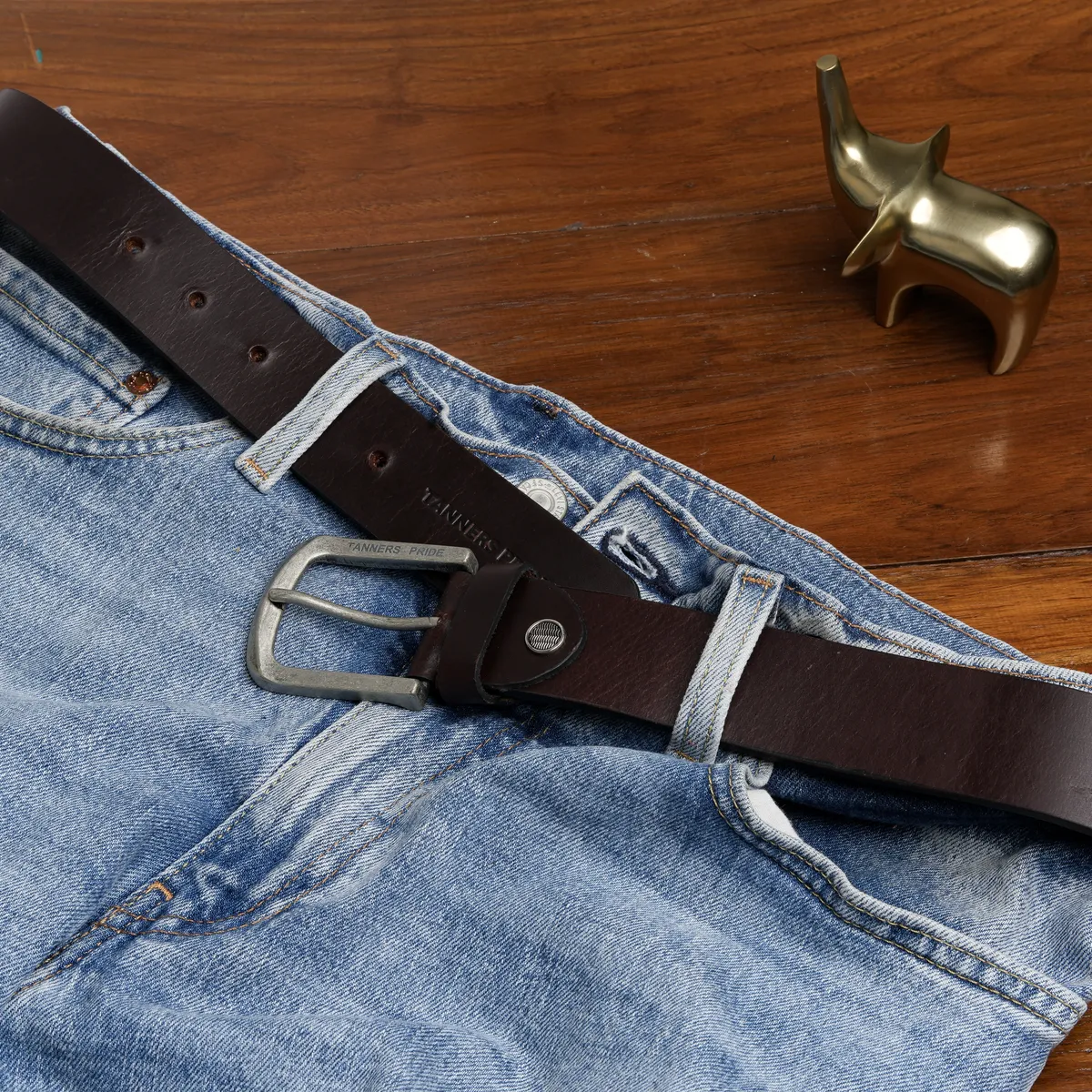Tanners Pride Classic Casual Belt - Tobacco Brown Handcrafted Full-Grain Leather (View 2)