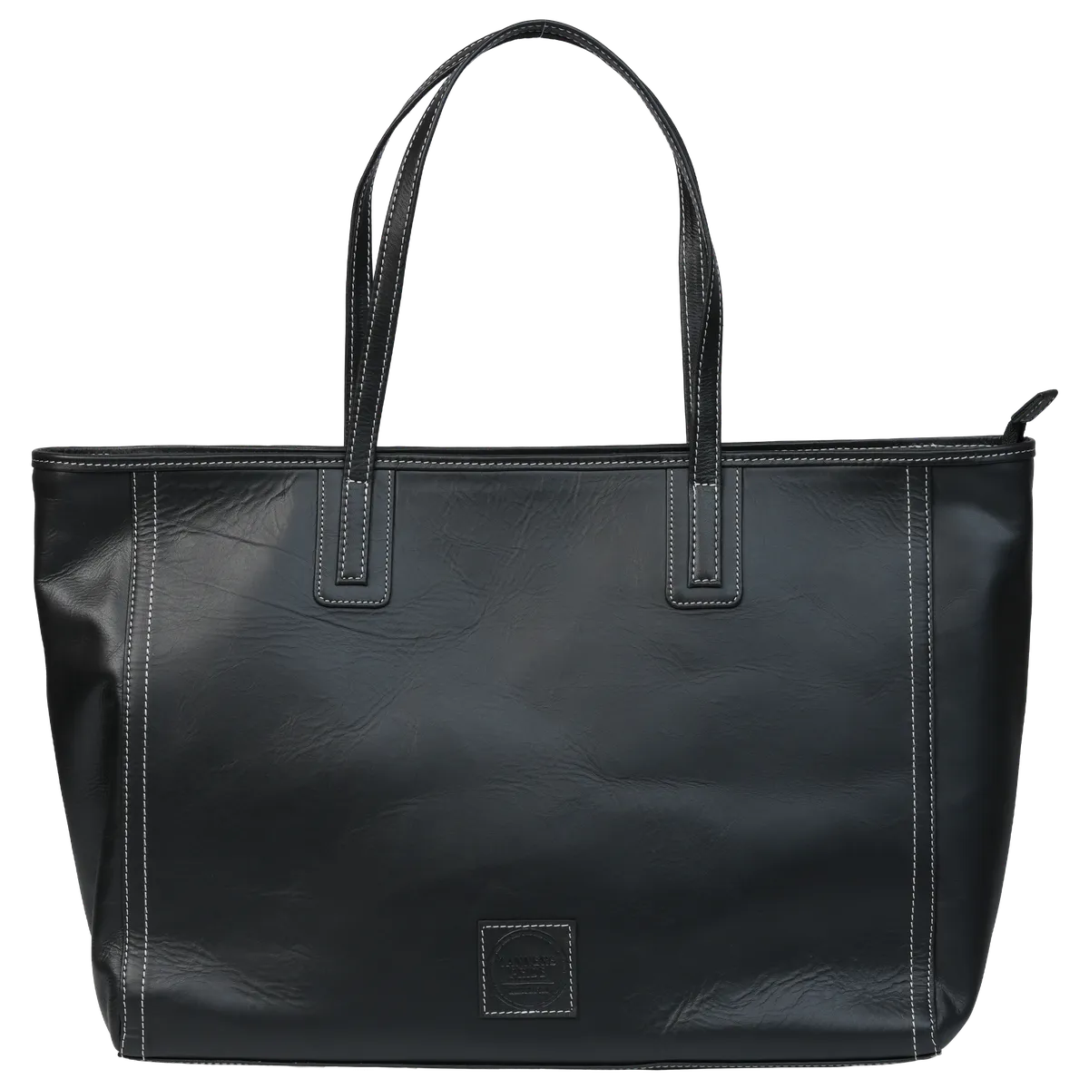 Tanners Pride Diana Tote Zip Bag - Midnight Black Handcrafted Full-Grain Leather (View 12)