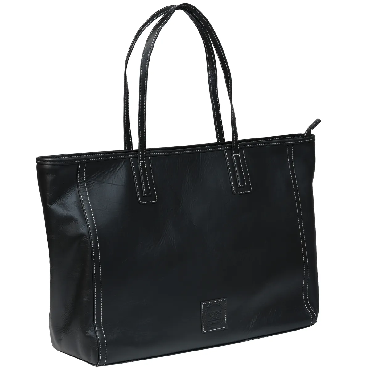 Tanners Pride Diana Tote Zip Bag - Midnight Black Handcrafted Full-Grain Leather (View 2)