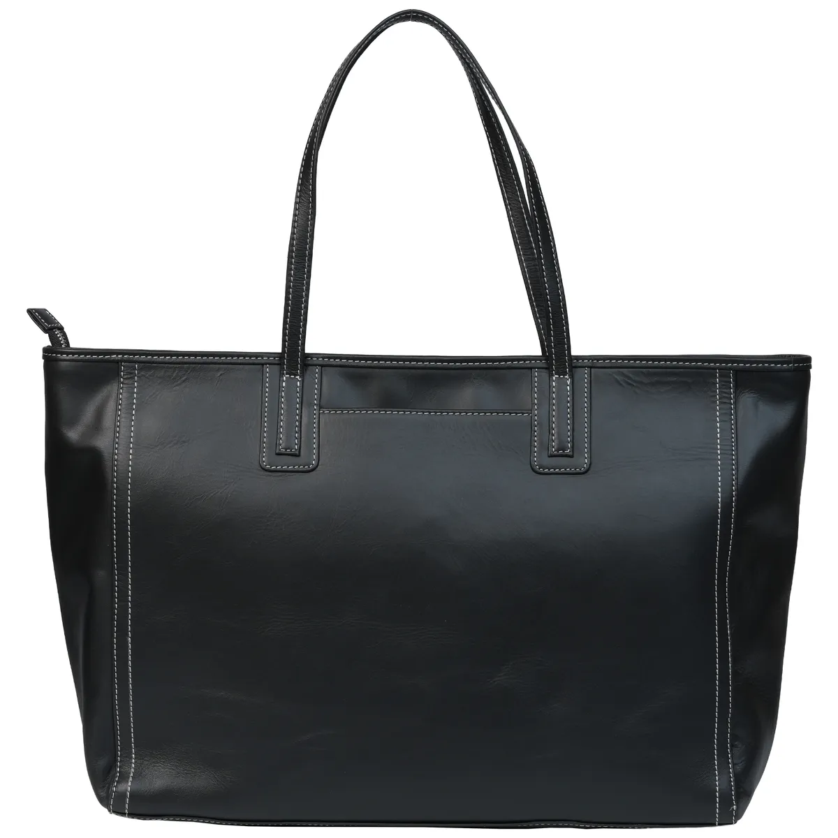 Tanners Pride Diana Tote Zip Bag - Midnight Black Handcrafted Full-Grain Leather (View 3)