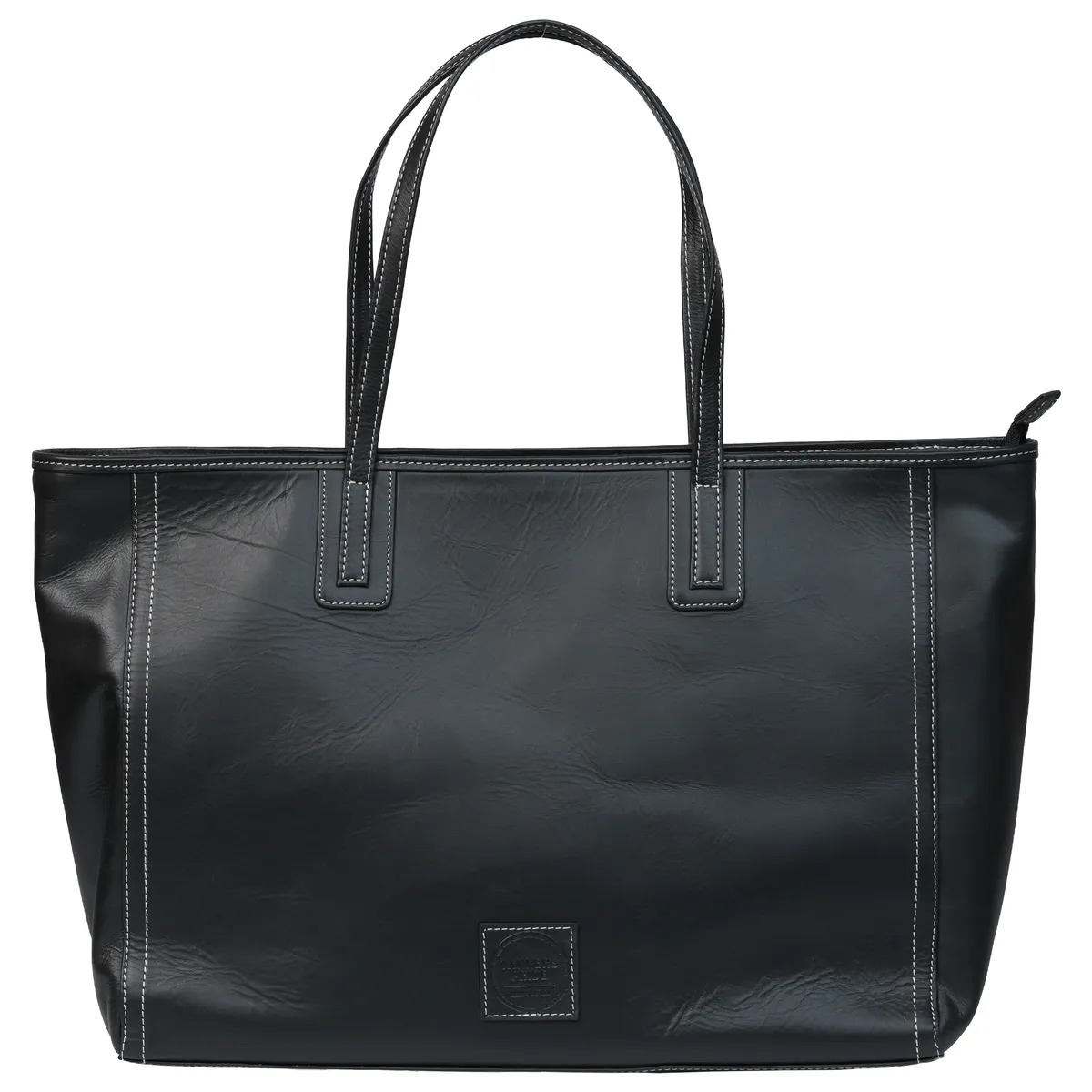 Tanners Pride Diana Tote Zip Bag - Midnight Black Handcrafted Full-Grain Leather (View 8)