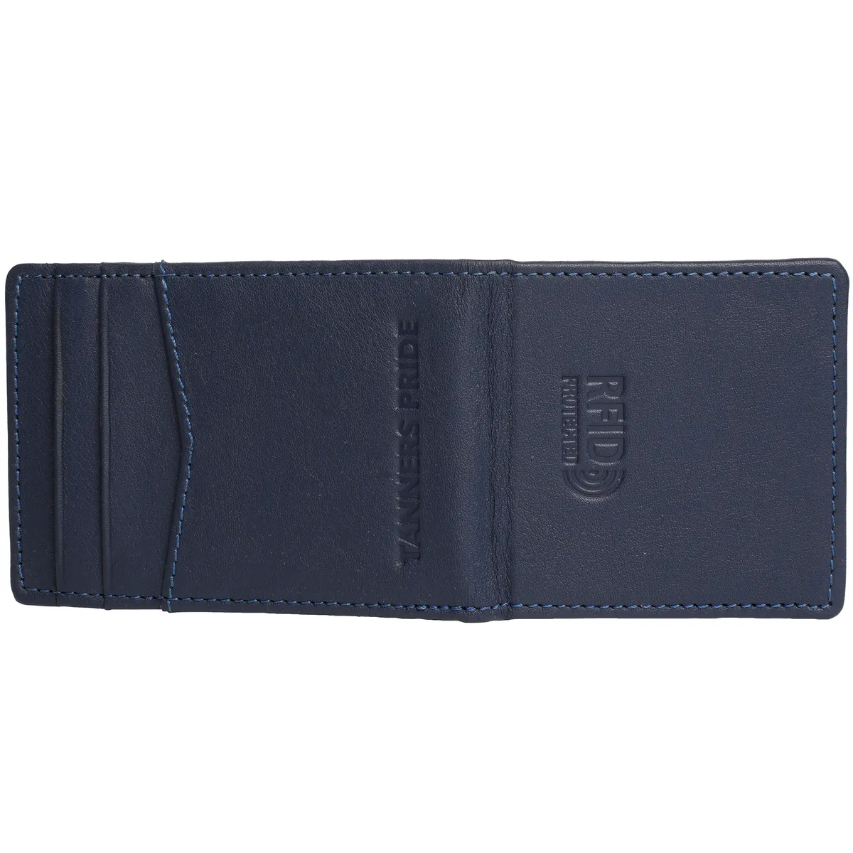 Tanners Pride Doug Magnetic Card Case - Navy Blue Handcrafted Full-Grain Leather (View 1)