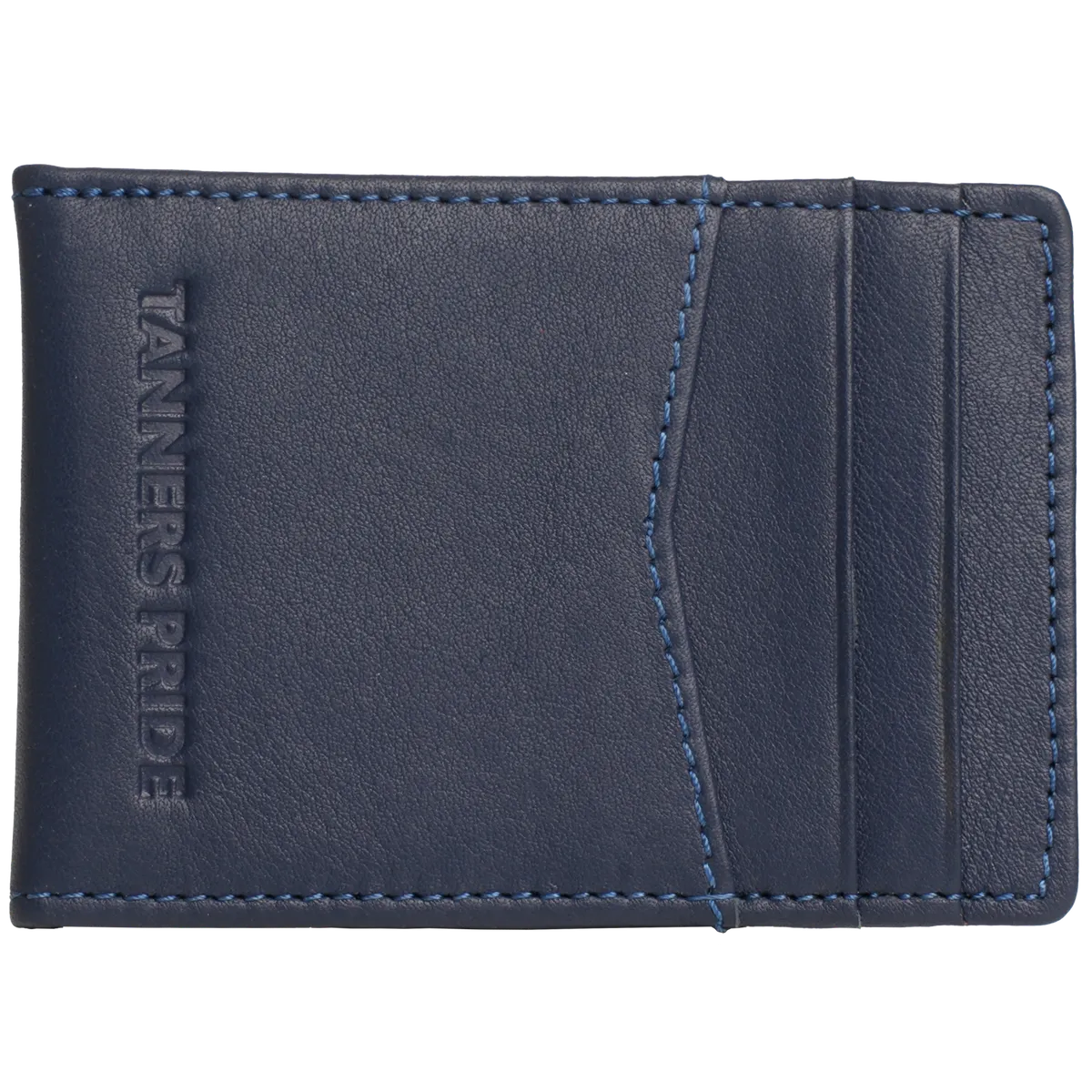 Tanners Pride Doug Magnetic Card Case - Navy Blue Handcrafted Full-Grain Leather (View 8)