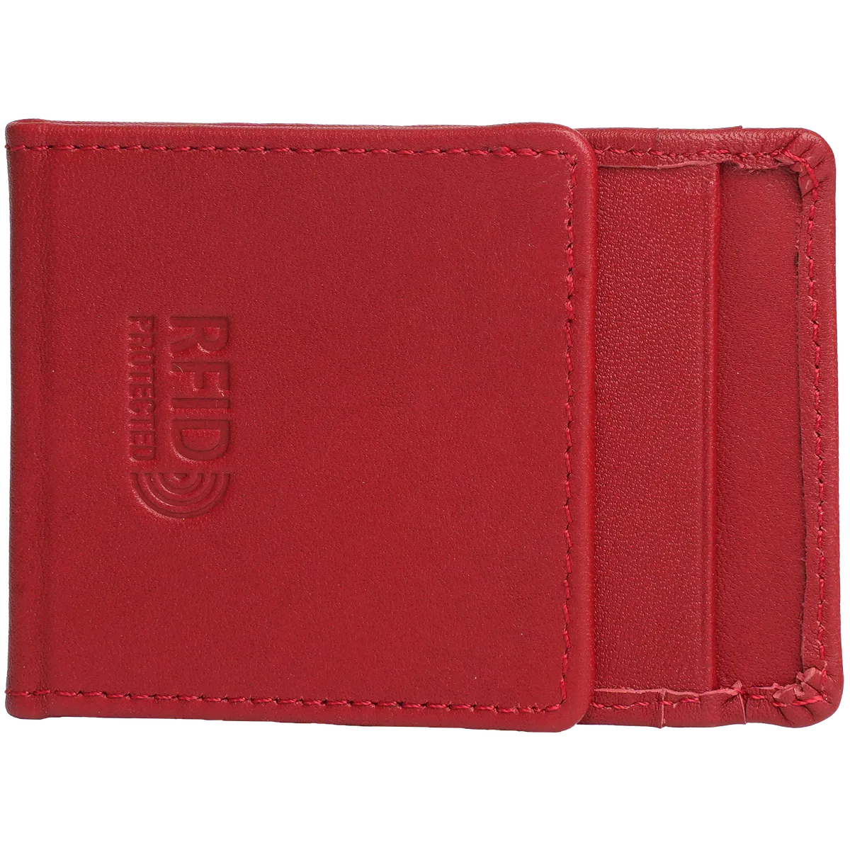 Tanners Pride Doug Magnetic Card Case - Vintage Red Handcrafted Full-Grain Leather (View 8)