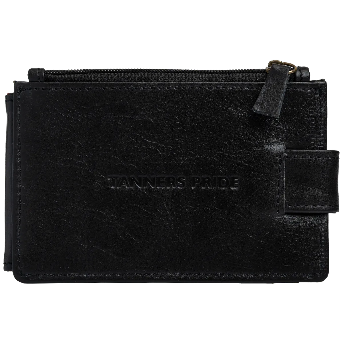 Tanners Pride Eugene card case - Midnight Black Handcrafted Full-Grain Leather (View 1)