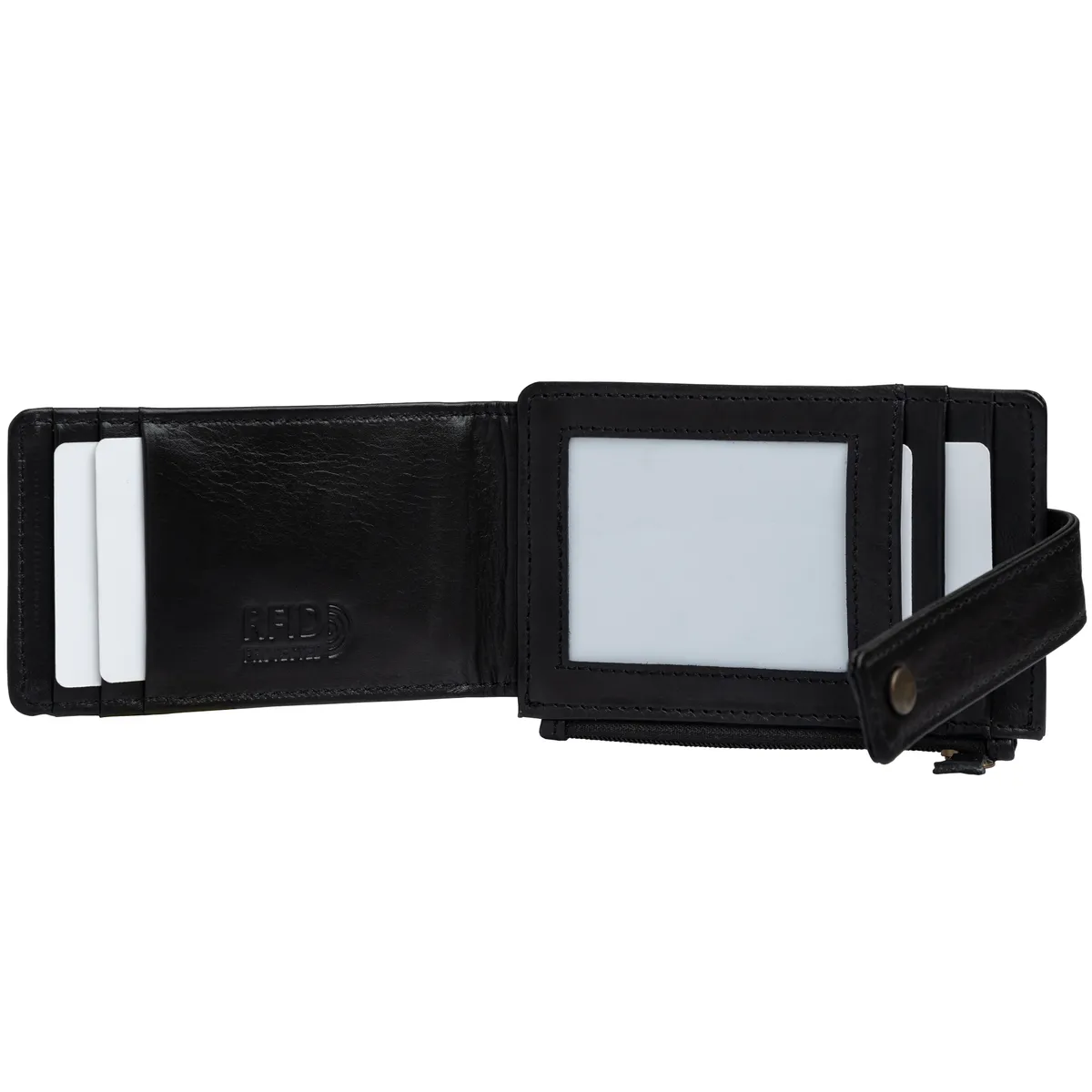 Tanners Pride Eugene card case - Midnight Black Handcrafted Full-Grain Leather (View 3)