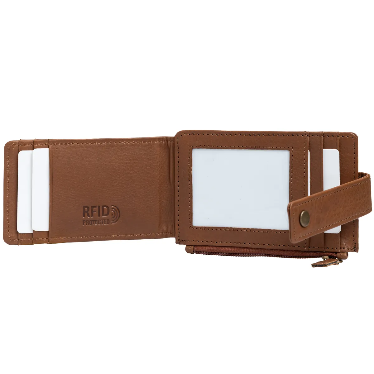Tanners Pride Eugene card case - Natural Tan Handcrafted Full-Grain Leather (View 1)