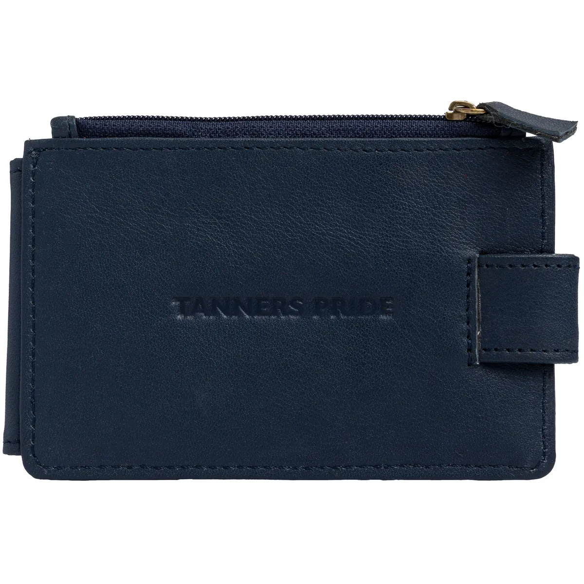 Tanners Pride Eugene card case - Navy Blue Handcrafted Full-Grain Leather (View 2)