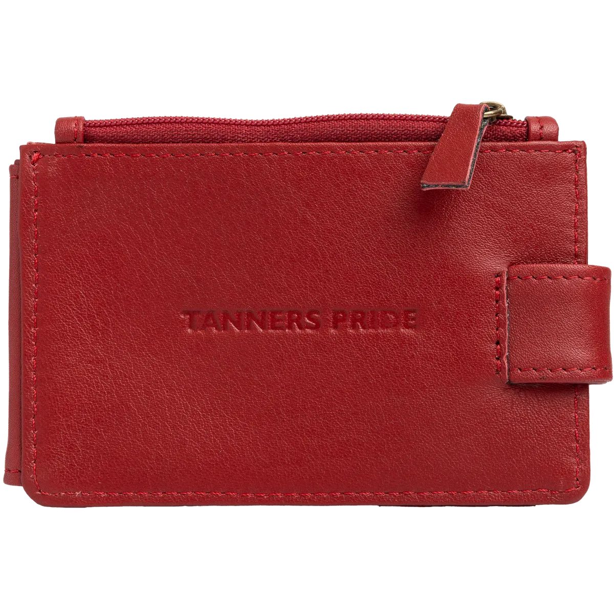 Tanners Pride Eugene card case - Vintage Red Handcrafted Full-Grain Leather (View 1)