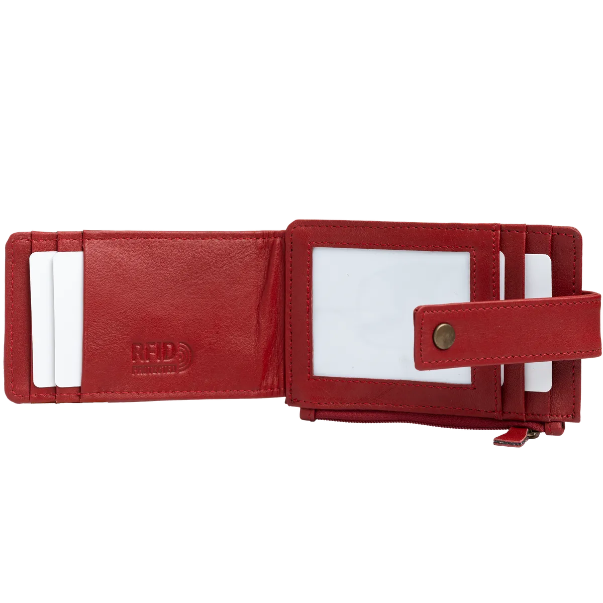 Tanners Pride Eugene card case - Vintage Red Handcrafted Full-Grain Leather (View 3)