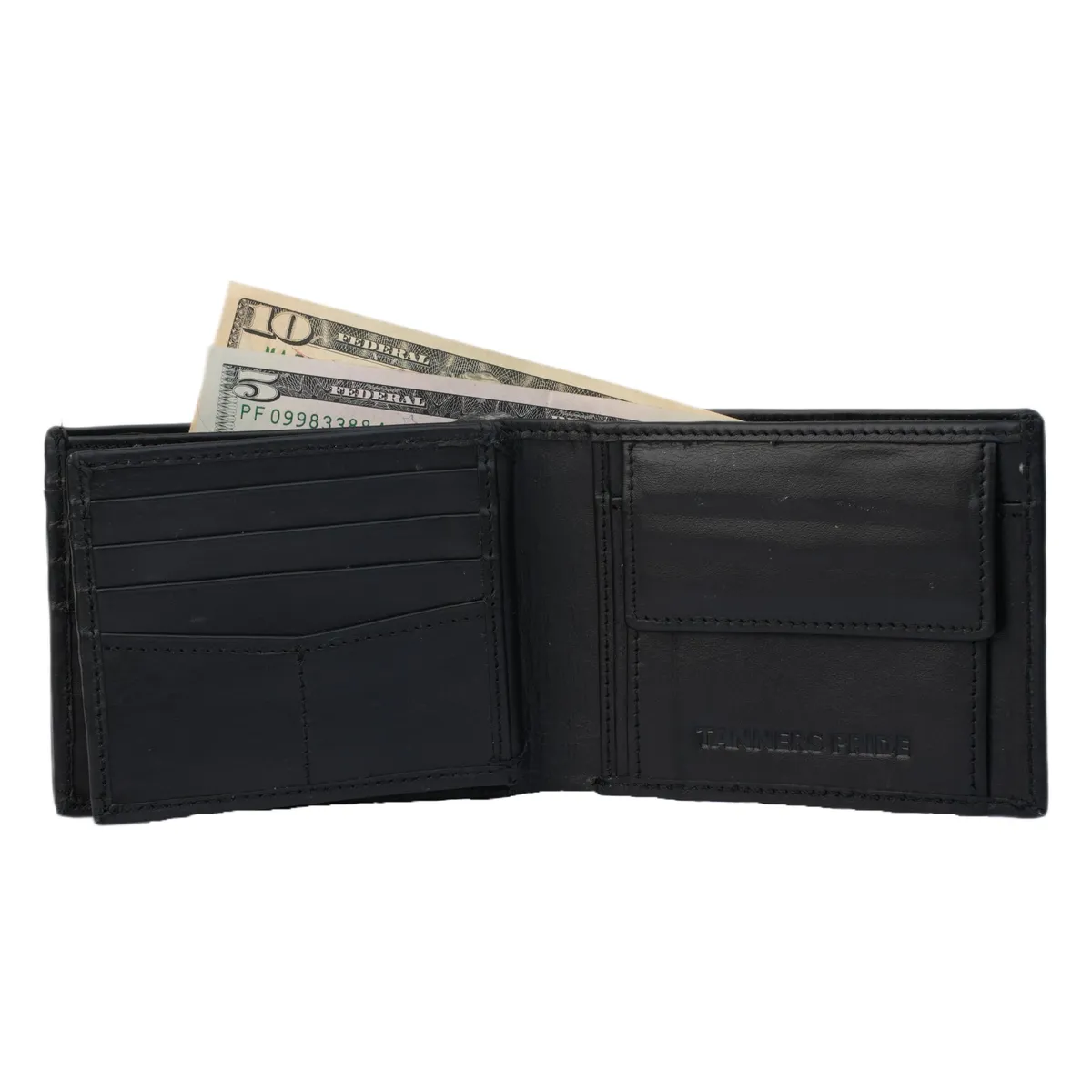 Tanners Pride Foster Bi-fold Wallet - Midnight Black Handcrafted Full-Grain Leather (View 3)