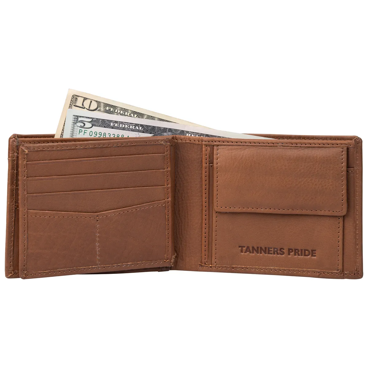 Tanners Pride Foster Bi-fold Wallet - Natural Tan Handcrafted Full-Grain Leather (View 2)