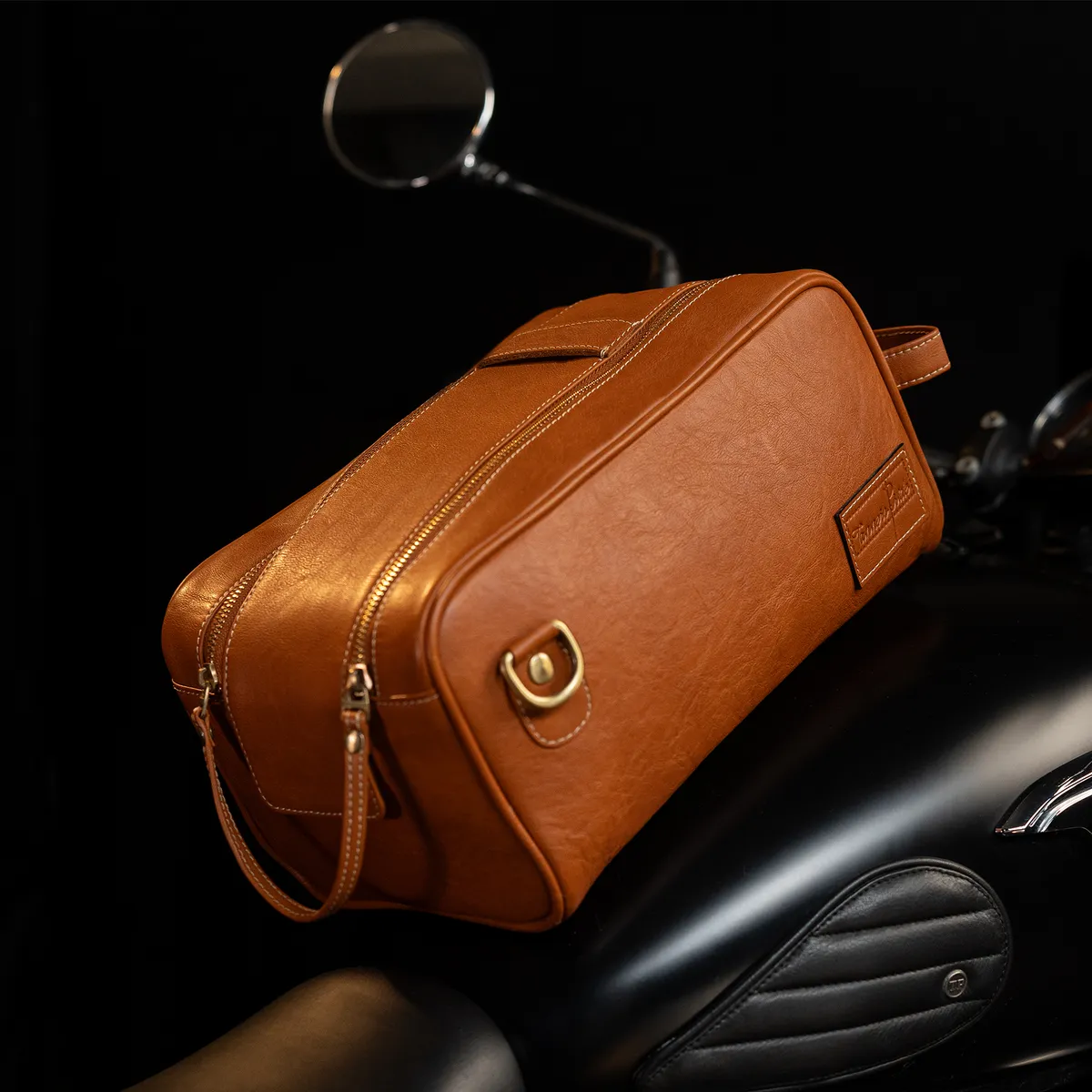 Tanners Pride Goliath Magnetic Motorcycle Tank Bag | Genuine Leather Touring Bag - Natural Tan Handcrafted Full-Grain Leather (View 10)