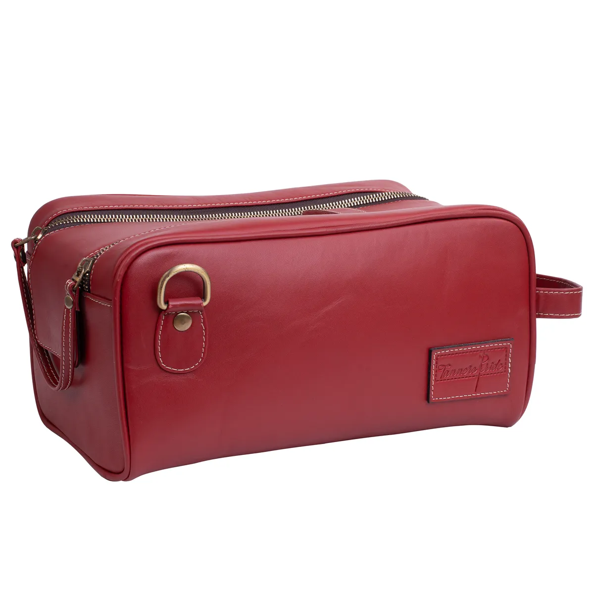 Tanners Pride Goliath Magnetic Motorcycle Tank Bag | Genuine Leather Touring Bag - Vintage Red Handcrafted Full-Grain Leather (View 2)