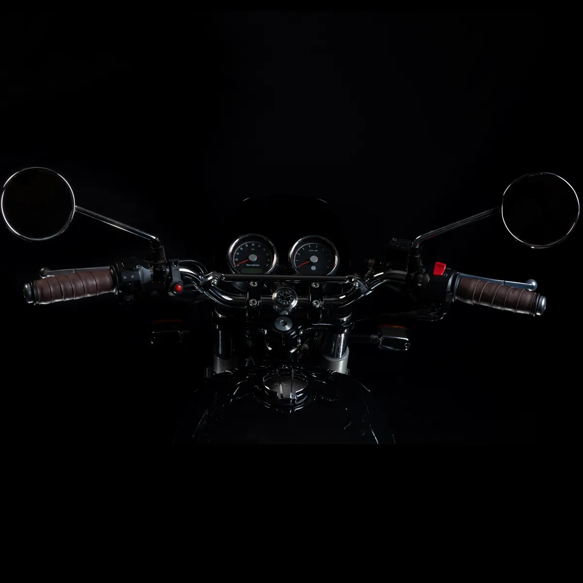Tanners Pride Genuine Leather Motorcycle Handle Grip Wraps - Cocoa Brown Handcrafted Full-Grain Leather (View 1)