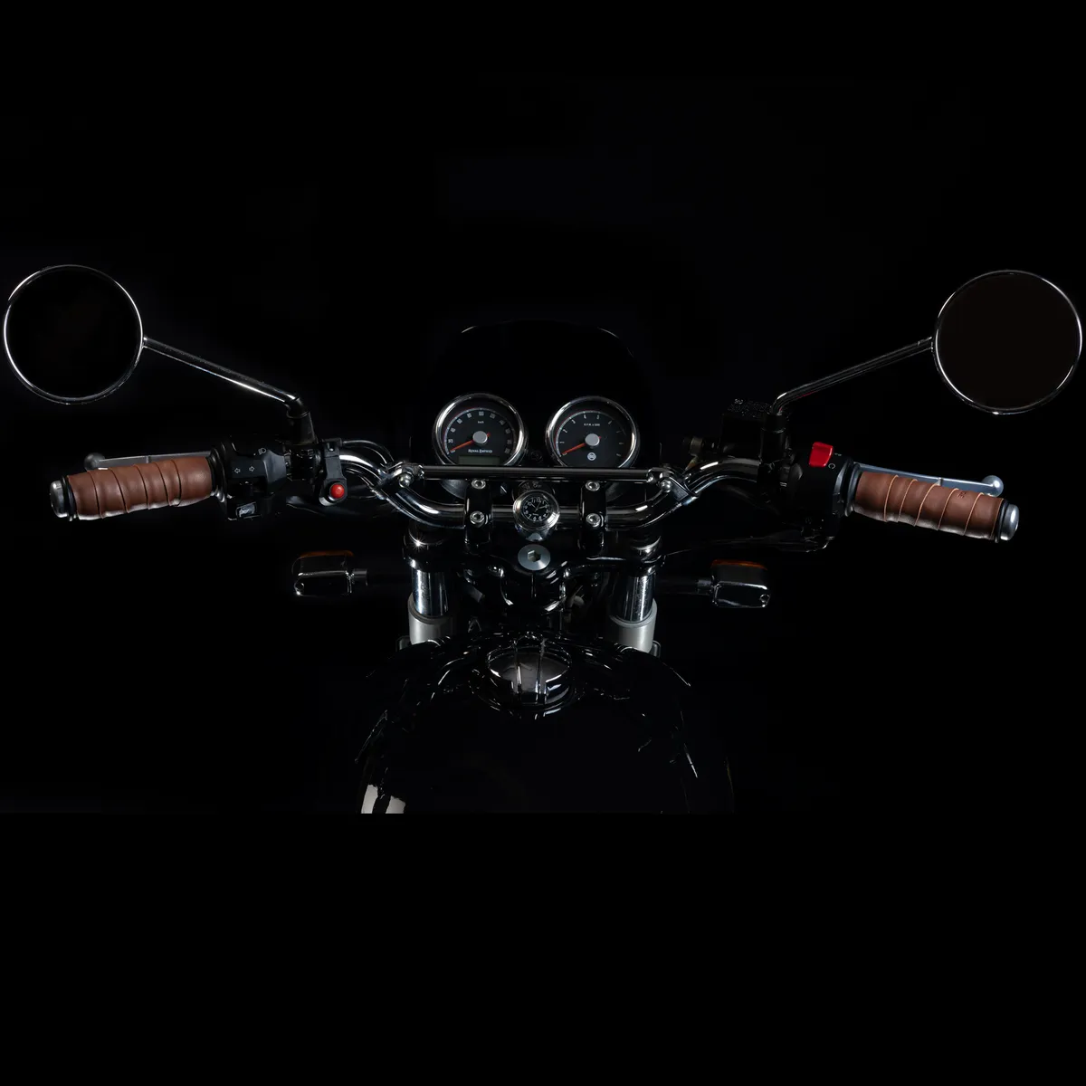 Tanners Pride Genuine Leather Motorcycle Handle Grip Wraps - Dark Tan Handcrafted Full-Grain Leather (View 1)