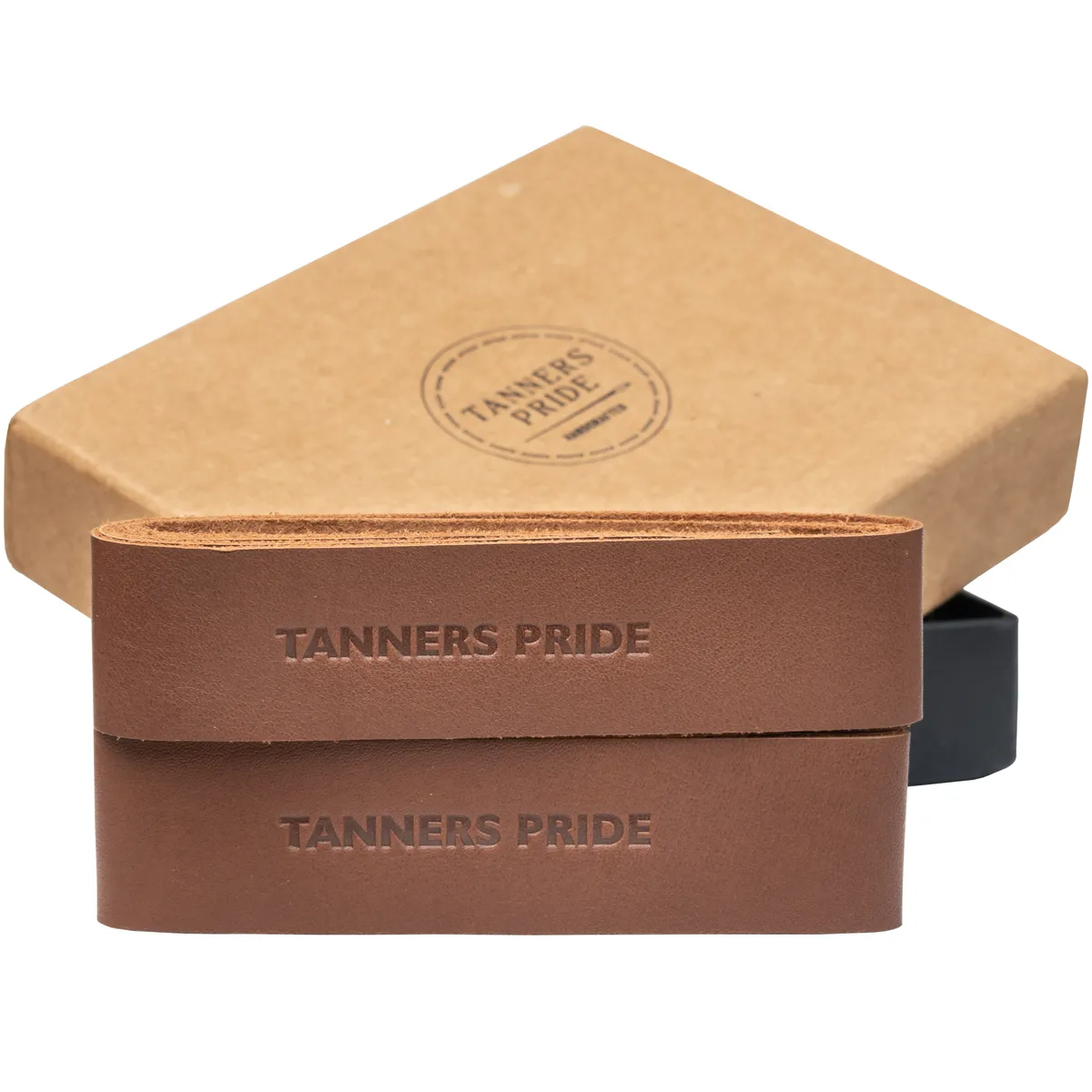 Tanners Pride Genuine Leather Motorcycle Handle Grip Wraps - Dark Tan Handcrafted Full-Grain Leather (View 5)
