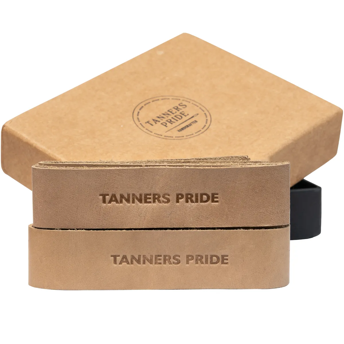 Tanners Pride Genuine Leather Motorcycle Handle Grip Wraps - Ivory Handcrafted Full-Grain Leather (View 1)