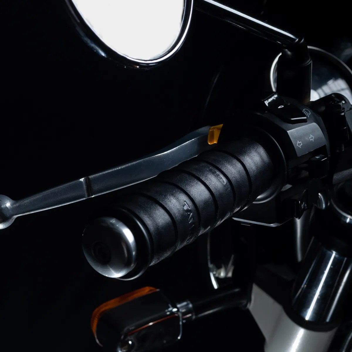 Tanners Pride Genuine Leather Motorcycle Handle Grip Wraps - Midnight Black Handcrafted Full-Grain Leather (View 6)