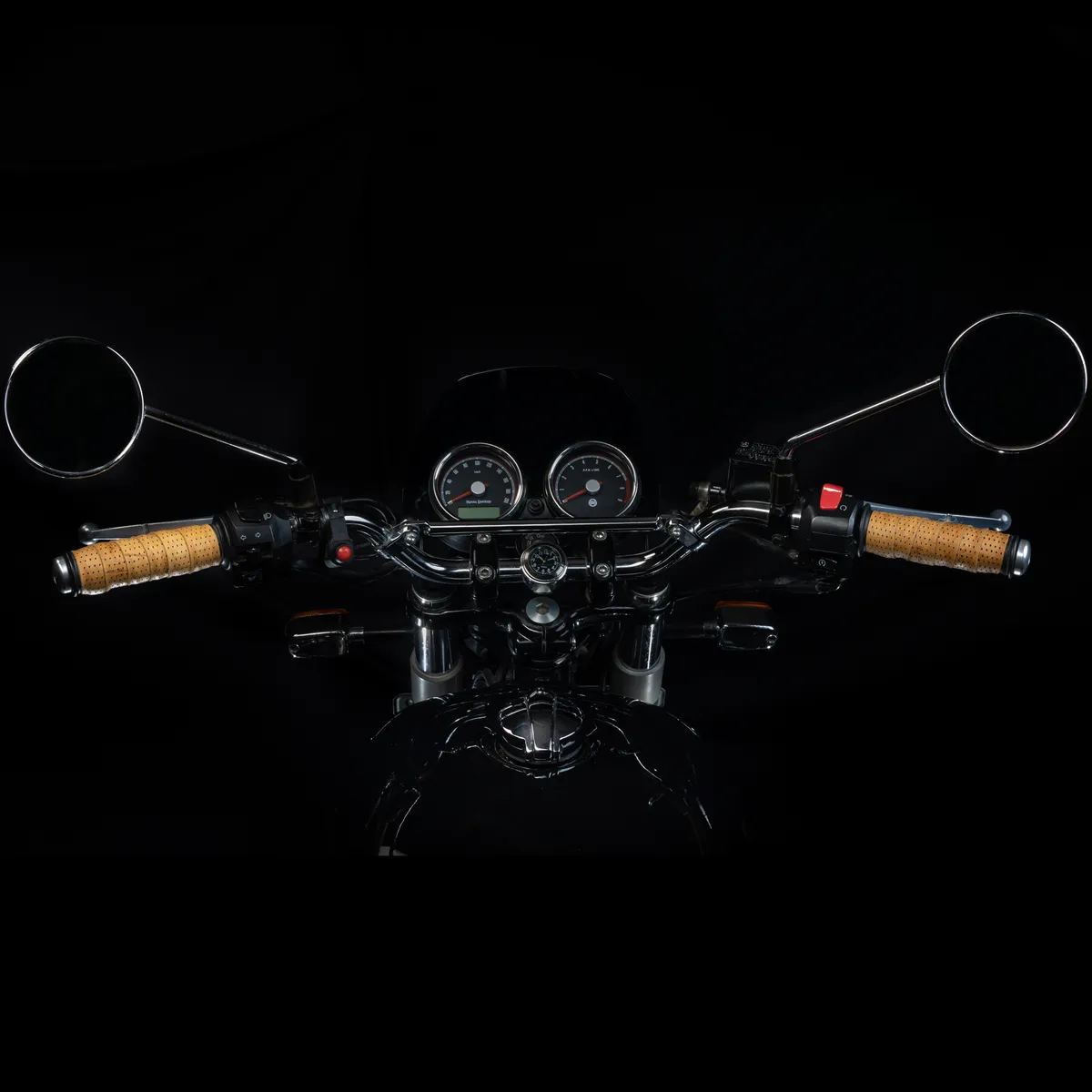 Tanners Pride Genuine Leather Motorcycle Handle Grip Wraps - Mustard Handcrafted Full-Grain Leather (View 2)