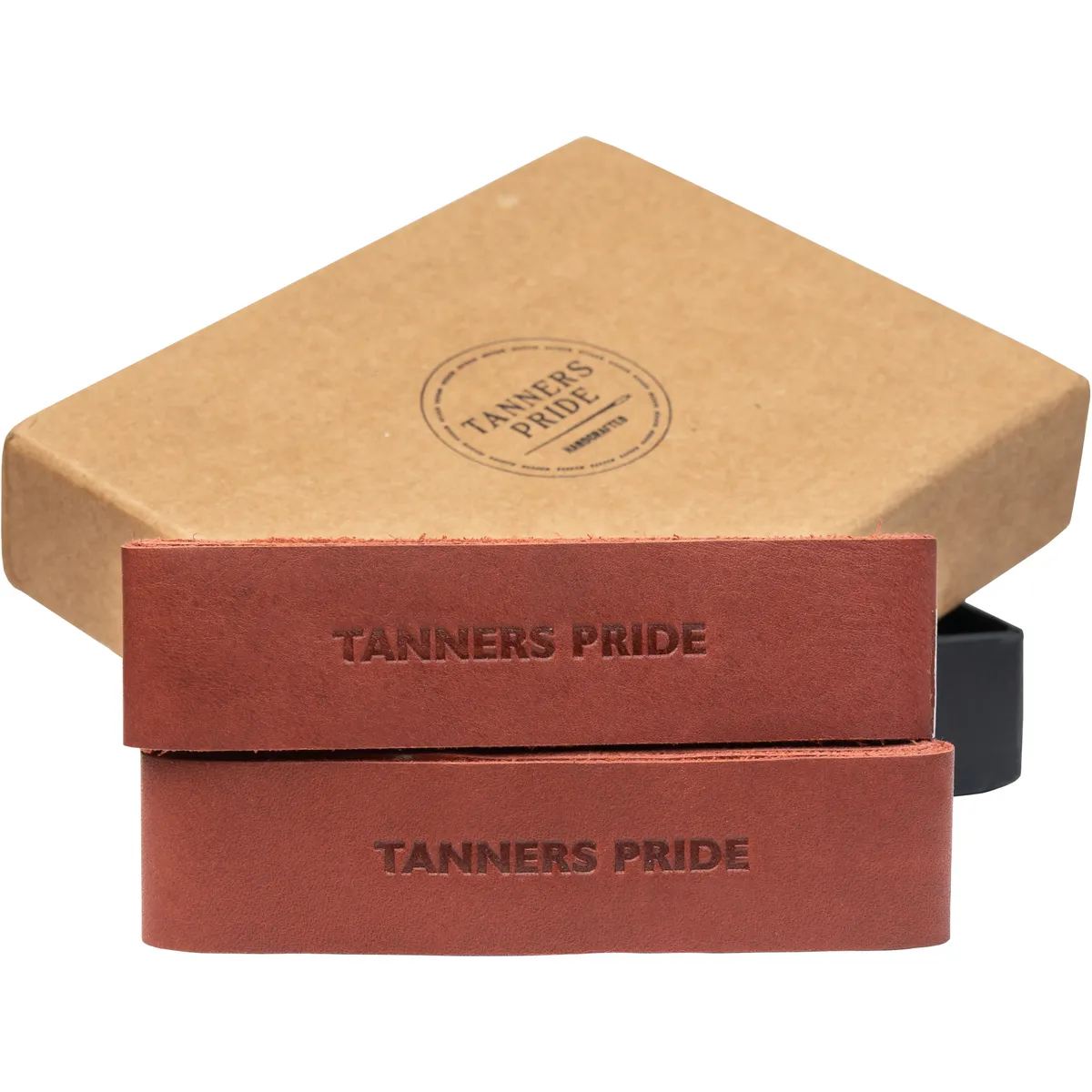 Tanners Pride Genuine Leather Motorcycle Handle Grip Wraps - Vintage Red Handcrafted Full-Grain Leather (View 5)