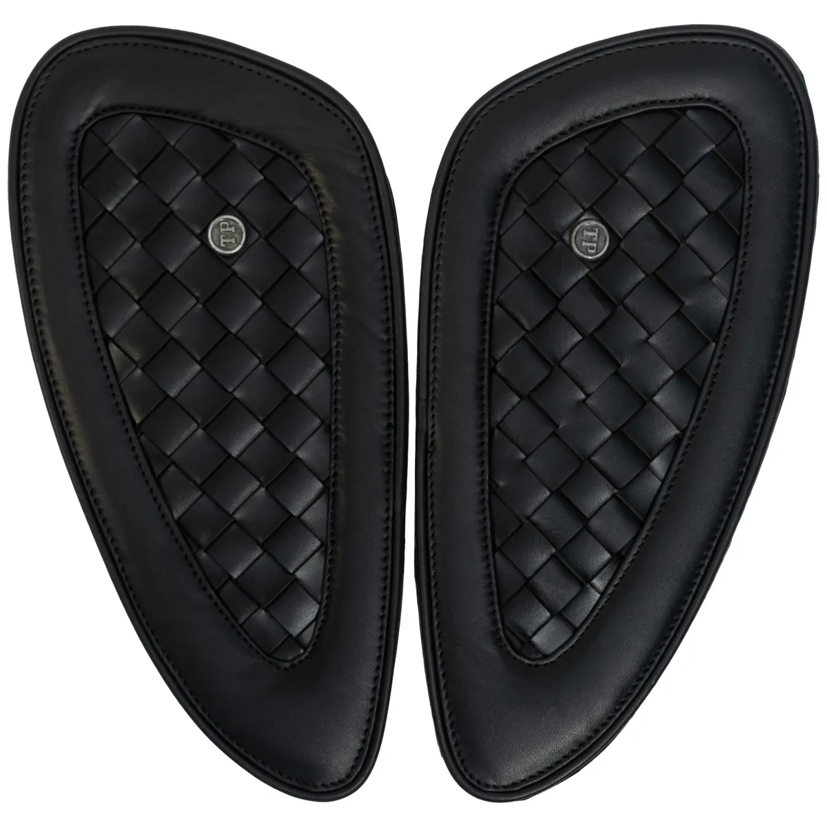 Tanners Pride Handweaved Tankpads (Interceptor 650) - Midnight Black Handcrafted Full-Grain Leather (View 3)