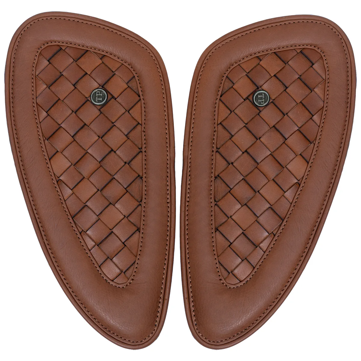 Tanners Pride Handweaved Tankpads (Interceptor 650) - Natural Tan Handcrafted Full-Grain Leather (View 2)