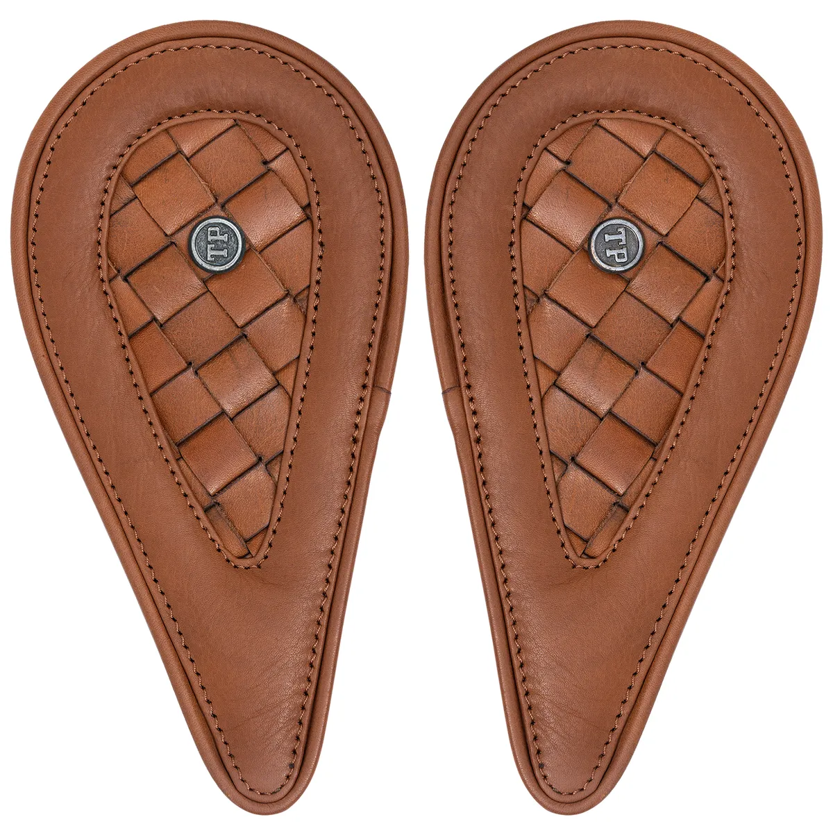 Tanners Pride Handweaved Tankpads (Super Meteor 650) - Natural Tan Handcrafted Full-Grain Leather (View 1)