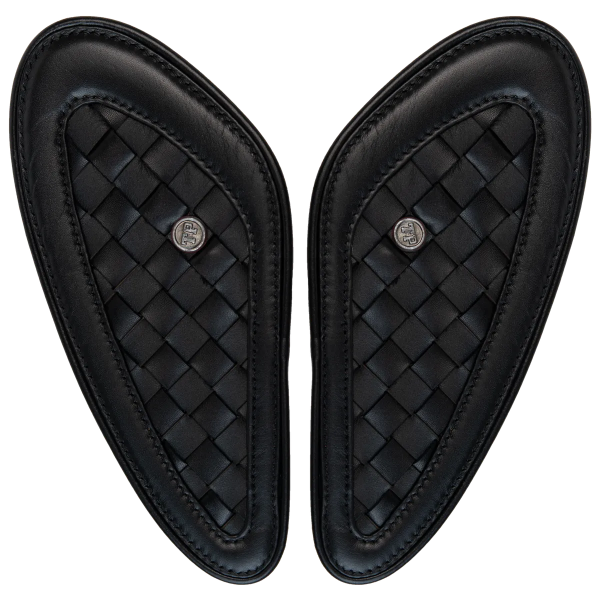 Tanners Pride Handweaved Tankpads (Triumph) - Midnight Black Handcrafted Full-Grain Leather (View 4)