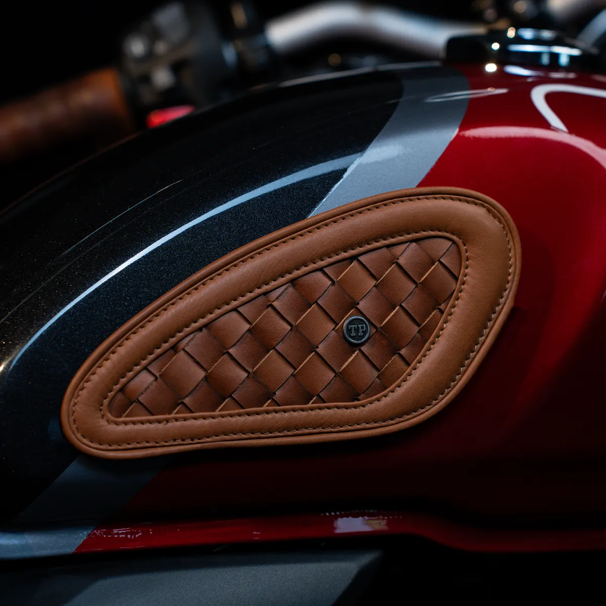 Tanners Pride Handweaved Tankpads (Triumph) - Natural Tan Handcrafted Full-Grain Leather (View 3)