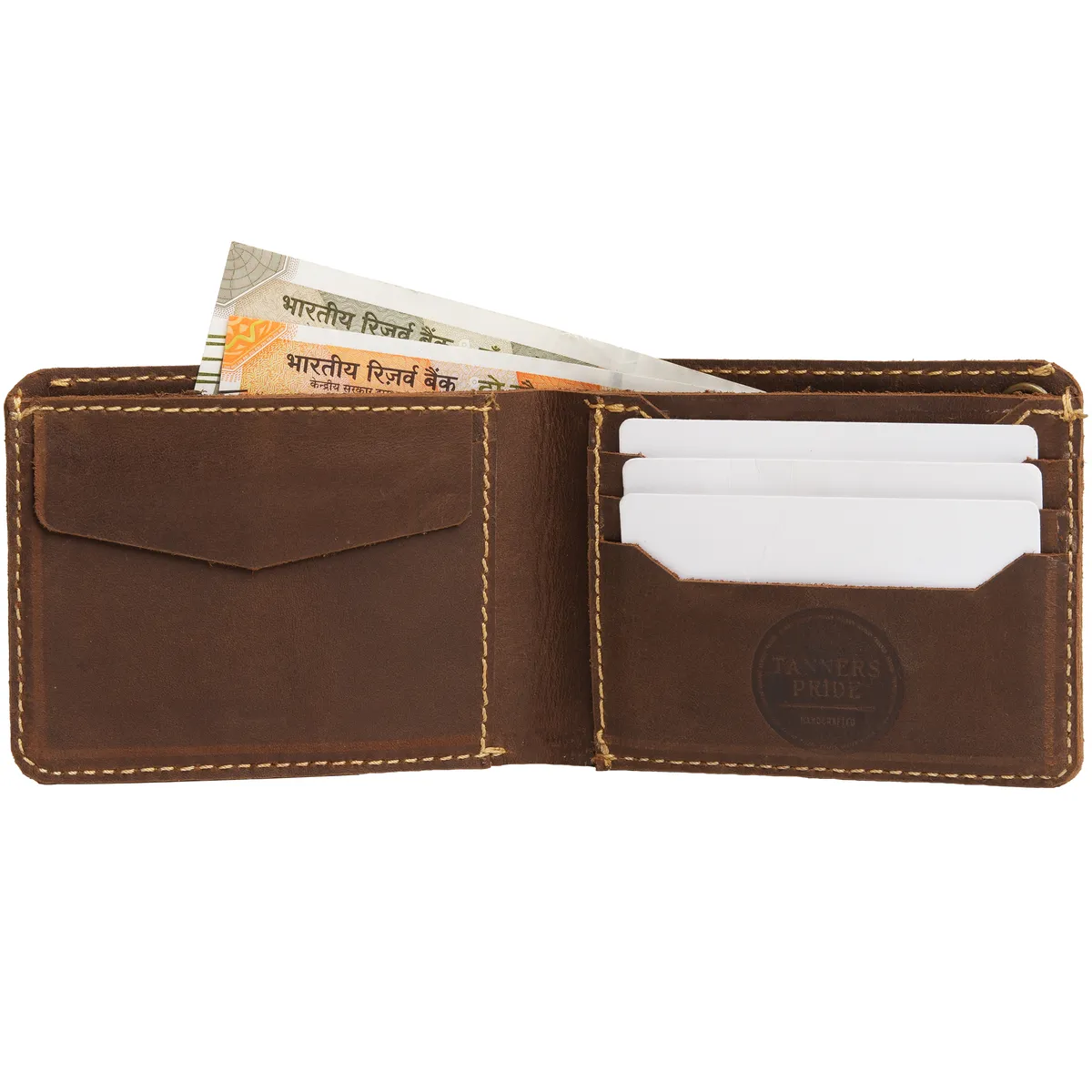 Tanners Pride Hunter Biker's Leather Wallet with Chain - Tobacco Brown Handcrafted Full-Grain Leather (View 1)