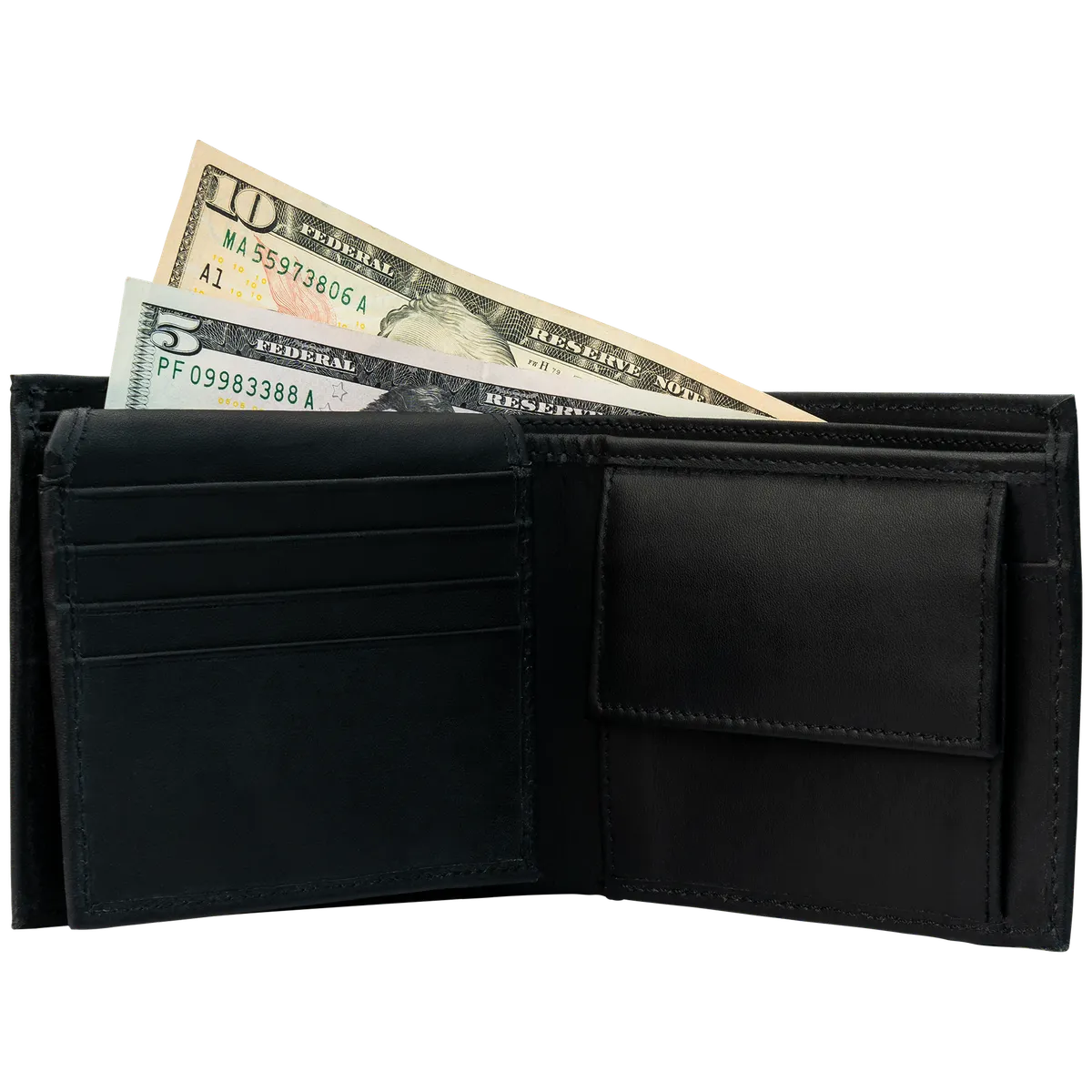 Tanners Pride Lewi Vertical Flip Men's Leather Wallet - Midnight Black Handcrafted Full-Grain Leather (View 2)