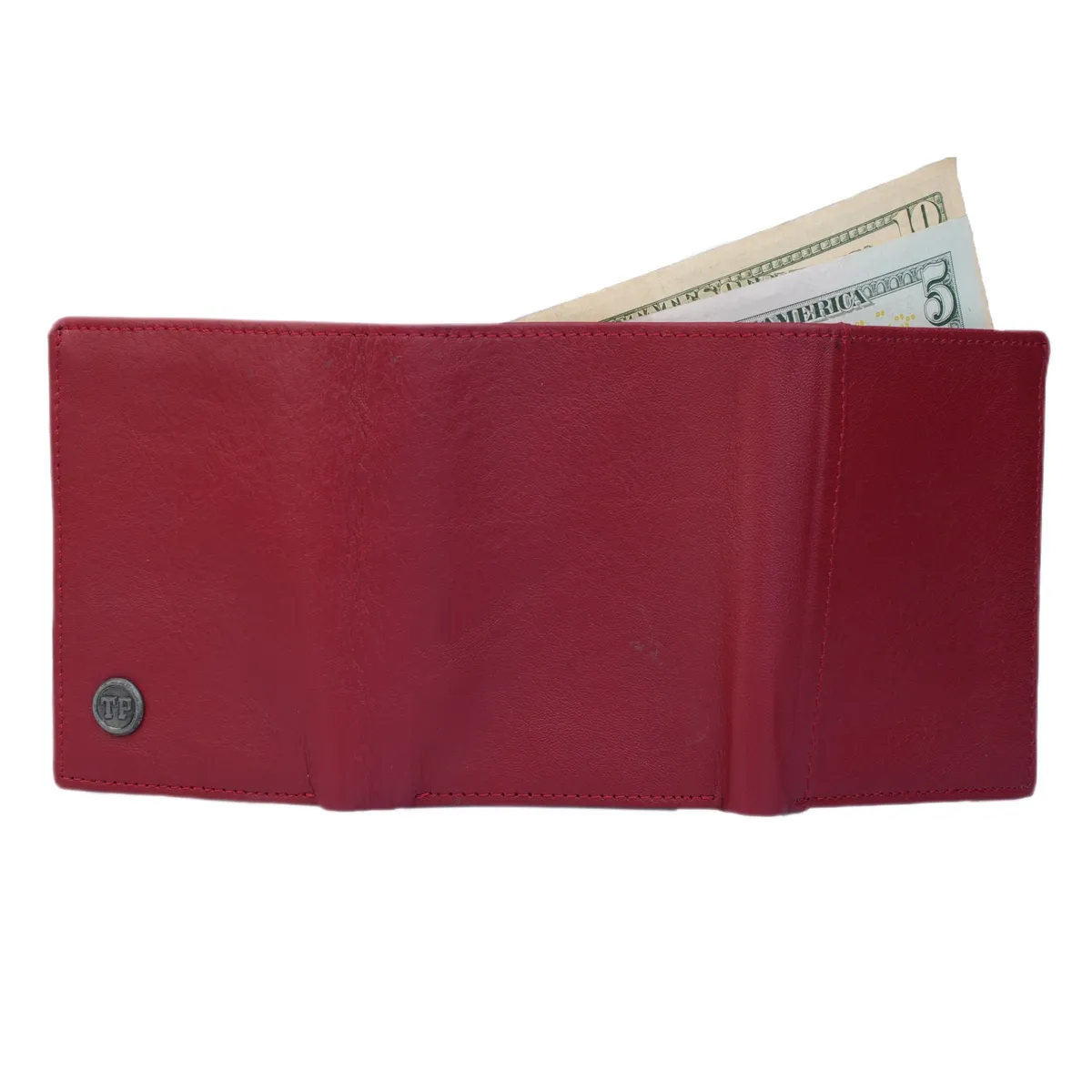 Tanners Pride Macon Genuine Leather RFID Wallet for Men | Tri-Fold Wallet - Vintage Red Handcrafted Full-Grain Leather (View 1)