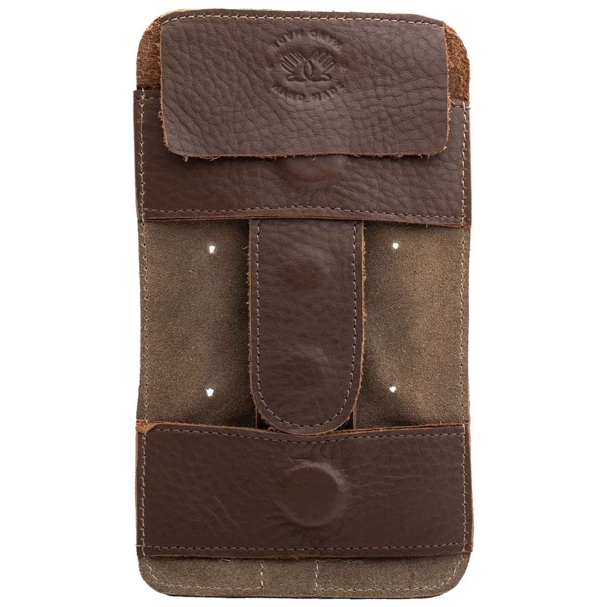 Tanners Pride Magnetic Phone Pouch - Tobacco Brown Handcrafted Full-Grain Leather (View 9)